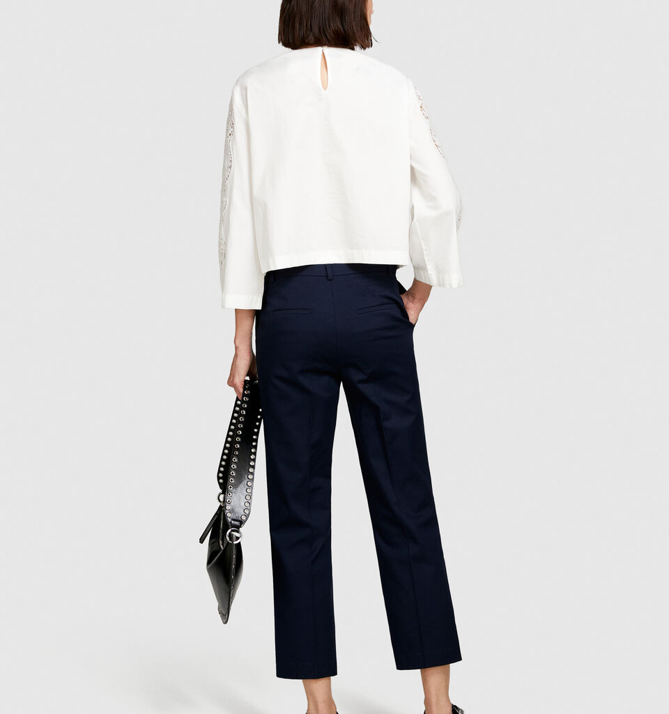 High-waisted trousers - women's high-waisted trousers - Dark Blue | Sisley image number 3